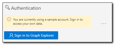 Sign into Graph Explorer