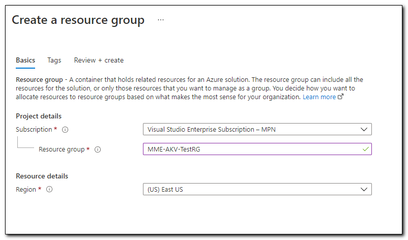 Create A Resource Group