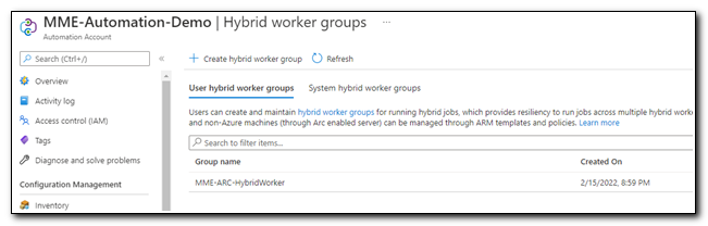 Hybrid Worker Group Created