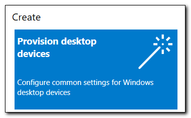 Click Provision Desktop Devices
