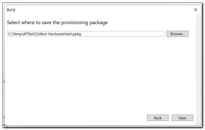 Save Provisioning Pack