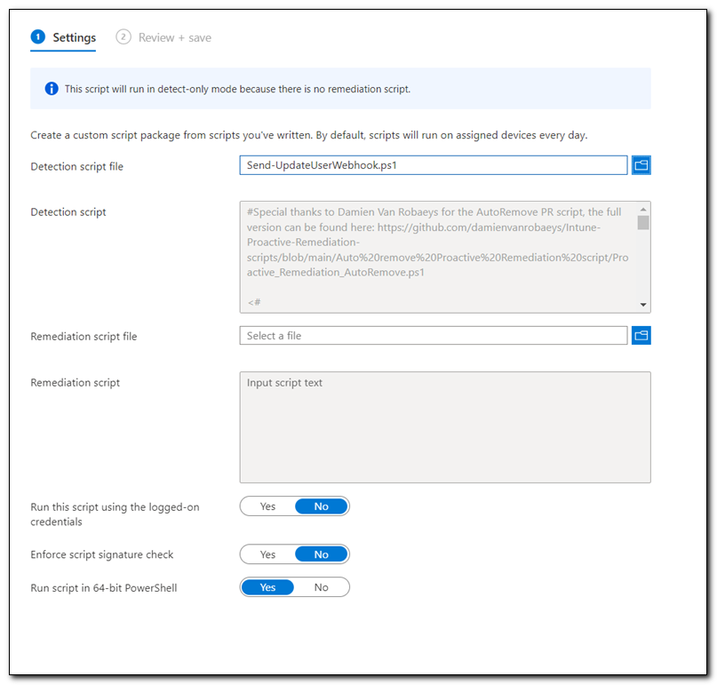 Configuring Intune Proactive Remediation