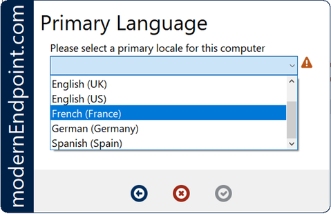 Primary Language Selection