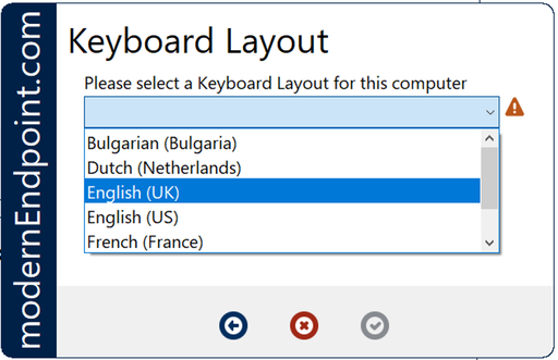 Keyboard Layout Selection