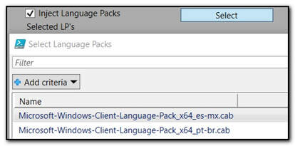 Select language packs to import